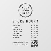 Business Hours Logo QR Code Fensteraufkleber (Blatt)