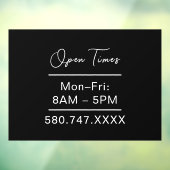 Business Hours & Phone Window Cling Fensteraufkleber (Blatt 3)