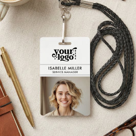 Business ID Card QR Modern Large Photo Employee Ausweis