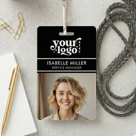 Business ID Card QR Modern Large Photo Employee Ausweis