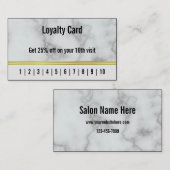 Business Imitate White Marble Salon Loyalty Card Visitenkarte (Vorne/Hinten)