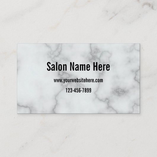Business Imitate White Marble Salon Loyalty Card Visitenkarte (Rückseite)