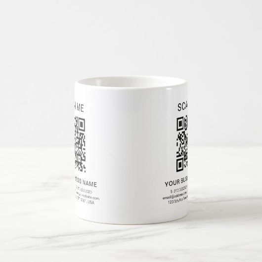 Business Info QR Code Scan Me Werbe-Custom Kaffeetasse (Mittel)