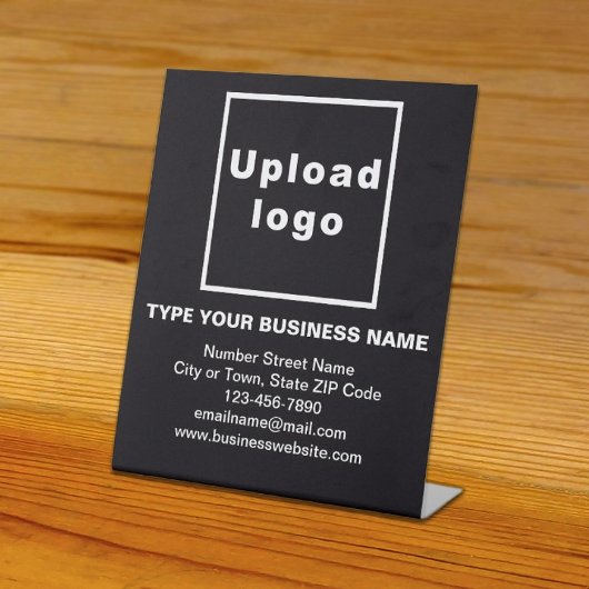 Business Information Black Pedestal Sign Sockelschild