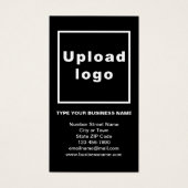 Business Information Black Portrait Rectangle Card (Vorderseite)