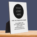 Business Information Logo, weiß, modern Fotoplatte<br><div class="desc">Moderne minimalistisch einfache, anpassbare Plaque mit leicht zu setzen Ihren Firmennamen. Verwenden Sie es als Marketing-Material, um Ihr Unternehmen zu werben oder Ihren Markennamen für Ihre Kunden oder Kunden zu fördern. Schwarzer Text auf weißem Hintergrund. Sie können auch andere Änderungen vornehmen, die Ihren Wünschen entsprechen, z.B. die Änderung der Hintergrundfarbe,...</div>