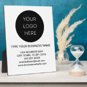 Business Information Logo, weiß, modern Fotoplatte (Seite)