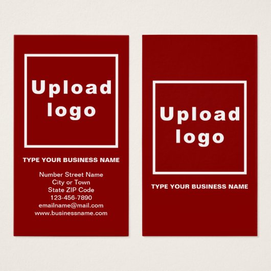Business Information Red Portrait Rectangle Card (Vorne & Hinten)