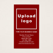 Business Information Red Portrait Rectangle Card (Vorderseite)