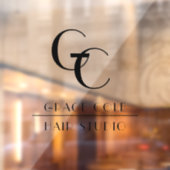 Business Initial Elegante Chic Hair Studio Fensteraufkleber (Blatt 2)