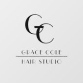 Business Initial Elegante Chic Hair Studio Fensteraufkleber (Blatt)