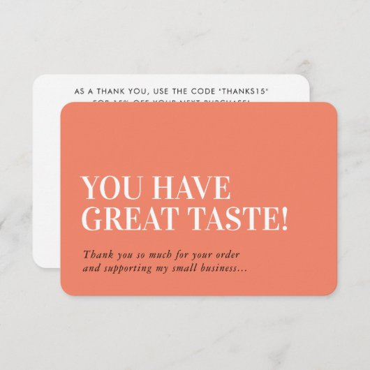 BUSINESS INSERT modern danke Retro-orange (Vorne/Hinten)