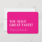 BUSINESS INSERT moderne niedlich danke fuschia pin (Vorderseite)