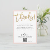 BUSINESS INSERT Moderne schicke Glitzer-Schrift er Dankeskarte (Stehend Vorderseite)