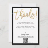 BUSINESS INSERT Moderne schicke Glitzer-Skript sch Dankeskarte (Vorderseite)