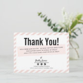 BUSINESS INSERT Modernes, minimales Strip-Rosa Dankeskarte (Stehend Vorderseite)