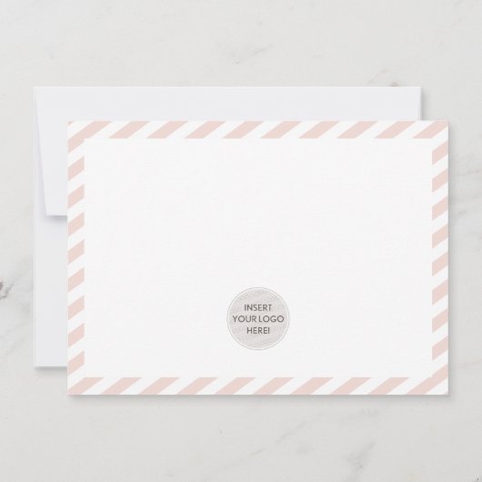 BUSINESS INSERT Modernes, minimales Strip-Rosa Dankeskarte (Rückseite)