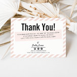 BUSINESS INSERT Modernes, minimales Strip-Rosa Dankeskarte<br><div class="desc">per kat massard >>> WWW.SIMPLYSWEETPAPERIE.COM<< Send and extra special DANK YOU message with style and pizzazz for your customer. Fügen Sie Ihr Logo auf der Rückseite und selbst hatte eine persönliche Note schreiben - großartigen, beruflichen Kundenservice, dass sie zurückkommen behalte! TIPS 1. Um das Foto zu verändern, drücken Sie den...</div>