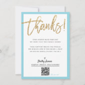 BUSINESS INSERT Modernes, schicke Glitzer-Skript b Dankeskarte (Vorderseite)