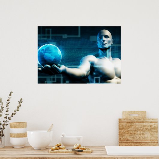 Business Intelligence mit Abstrakten Daten Poster (Küche)