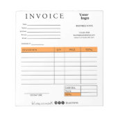 Business Invoice Sales Empfang Social Media Icons Notizblock (Vorderseite)