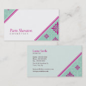 BUSINESS-KARTE, elegant, glänzend, pinkfarben, grü Visitenkarte (Vorne/Hinten)