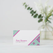 BUSINESS-KARTE, elegant, glänzend, pinkfarben, grü Visitenkarte (Stehend Vorderseite)