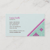 BUSINESS-KARTE, elegant, glänzend, pinkfarben, grü Visitenkarte (Rückseite)