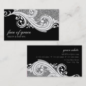 BUSINESS-KARTE, elegant, silberfarben, wirbelfarbe Visitenkarte (Vorne/Hinten)