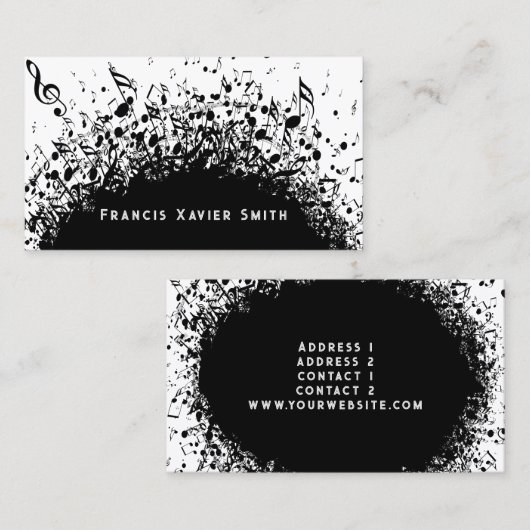 Business-Karte für schwarze Musik Visitenkarte (Vorne/Hinten)