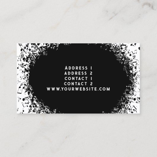 Business-Karte für schwarze Musik Visitenkarte (Rückseite)