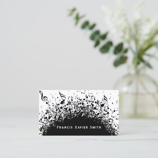 Business-Karte für schwarze Musik Visitenkarte (Stehend Vorderseite)