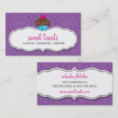 BUSINESS-KARTE hübscher Damaskus-Kuchen lila rosa Visitenkarte (Vorne/Hinten)