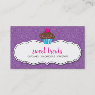 BUSINESS-KARTE hübscher Damaskus-Kuchen lila rosa Visitenkarte