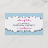 BUSINESS-KARTE niedlicher, fettfarbener Kuchen Pas Visitenkarte (Rückseite)