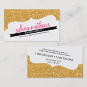 BUSINESS-KARTE Stilvoller Glitzer glänzt goldfarbe Visitenkarte (Vorne/Hinten)