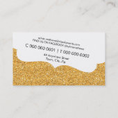 BUSINESS-KARTE Stilvoller Glitzer glänzt goldfarbe Visitenkarte (Rückseite)