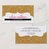 BUSINESS-KARTE Stilvoller Glitzer glänzt goldfarbe Visitenkarte (Vorne/Hinten)