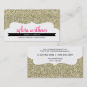 BUSINESS-KARTE Stilvoller Glitzer glänzt goldfarbe Visitenkarte (Vorne/Hinten)