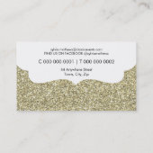BUSINESS-KARTE Stilvoller Glitzer glänzt goldfarbe Visitenkarte (Rückseite)