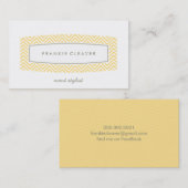 BUSINESS-KARTE Zickzack gemustertes Panel gelb Visitenkarte (Vorne/Hinten)