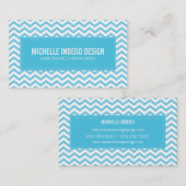 BUSINESS-KARTE - Zickzack Muster, blau Visitenkarte (Vorne/Hinten)