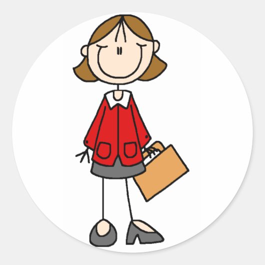 Business Lady Doodle Stickers (Vorderseite)