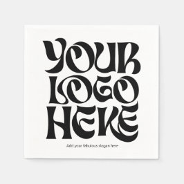 Business Large Logo and Text Serviette