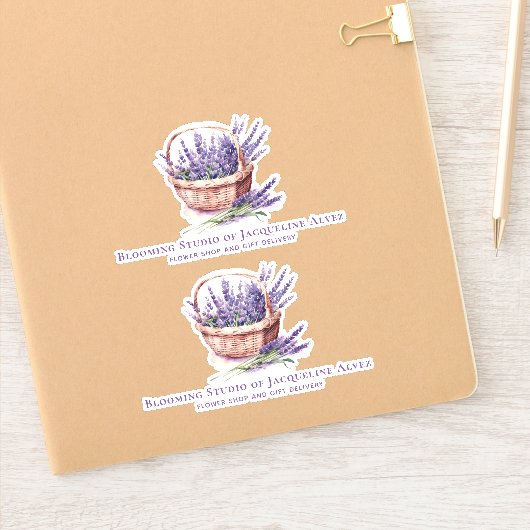 Business Lavendel Illustration Blume Shop Aufkleber (Notizbuch)