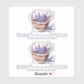 Business Lavendel Illustration Blume Shop Aufkleber (Blatt)