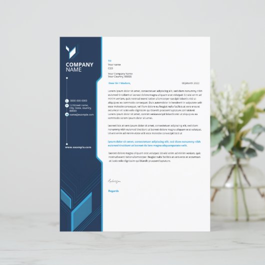 Business letterhead template (Stehend Vorderseite)