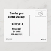 Business liefert Termin Erinnerung Zahntechnik Postkarte (Rückseite)