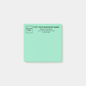 Business Light Aquamarin Square Hinweis Post-it Klebezettel (Vorderseite)