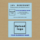 Business Light Blue Discount Card Rabattkarte